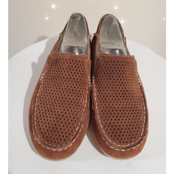 OluKai Nohea Perf Suede Slip On Shoes Womens Size 7.5 Brown Casual Comfort Flats - Picture 2 of 9